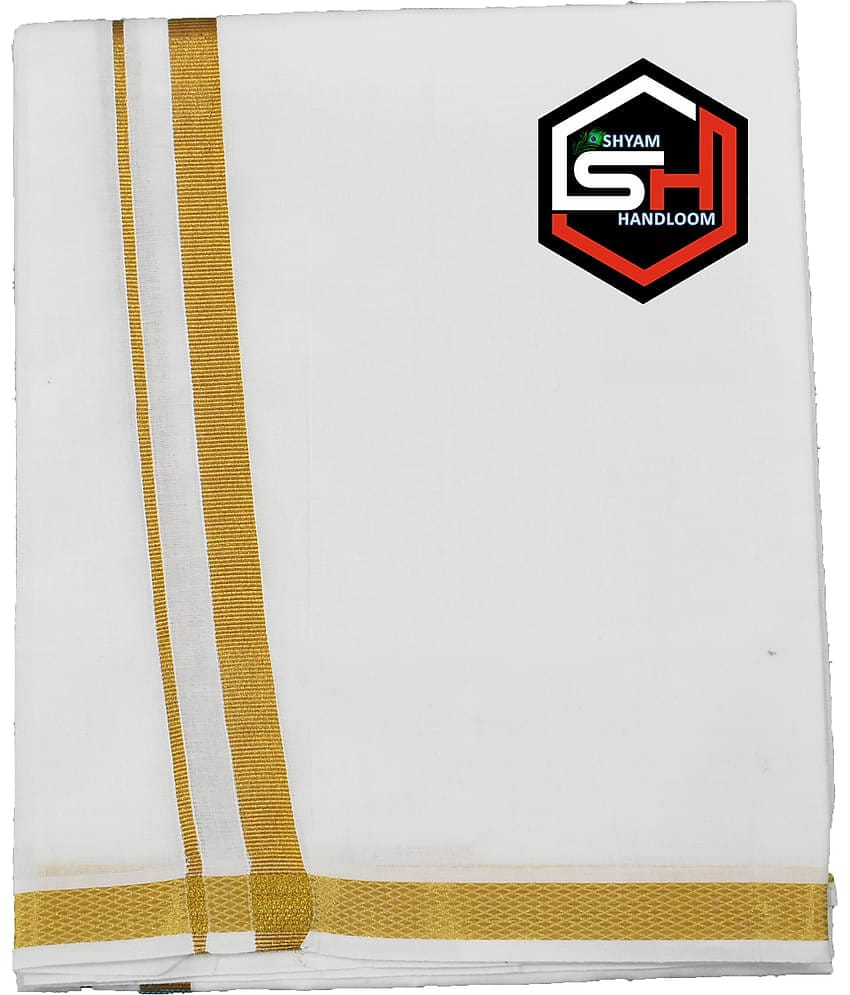 Shyam Handloom Cotton Men's Lungi White ( Pack of 1 )