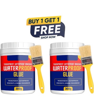 (Pack 2) Crack Seal Glue 300gm with Brush, Transparent Waterproof Glue, Leakage proof glue, Leakage Glue, wall leakage glue, waterproof adhesives GLUE, Water leakage glue