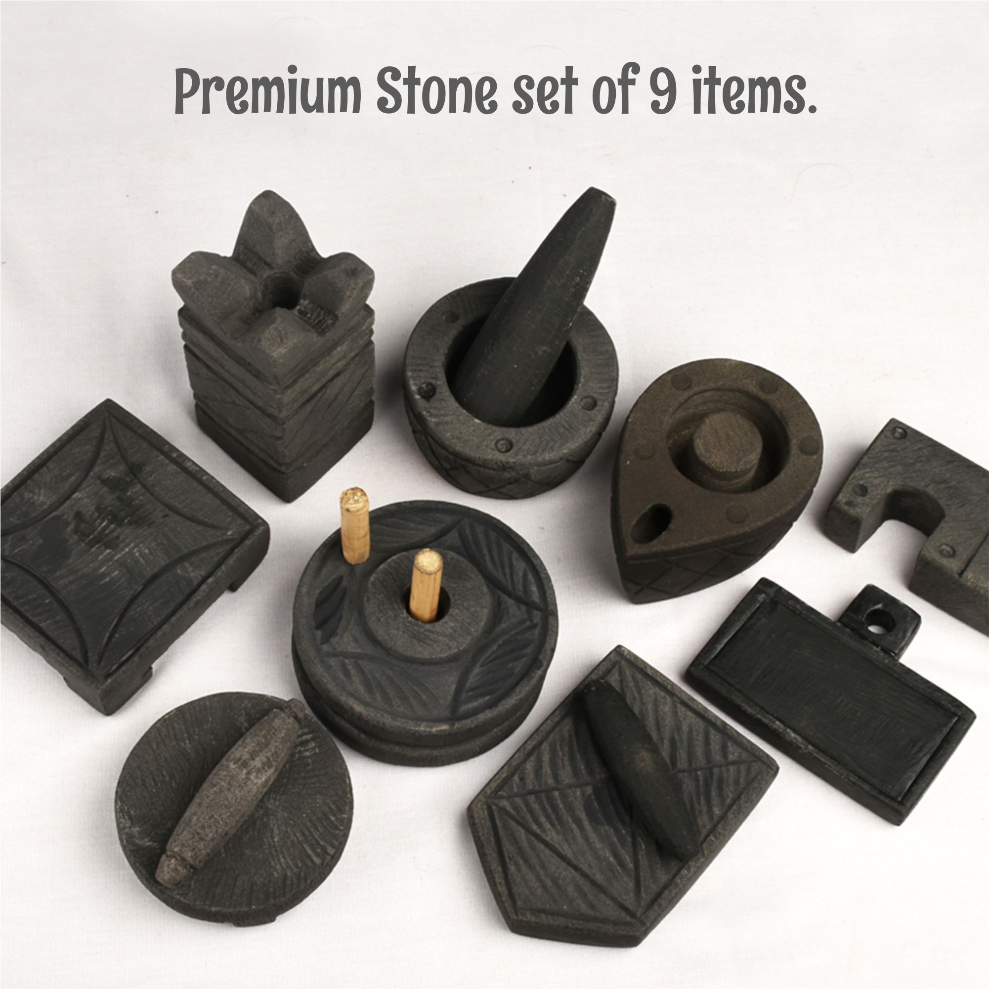 Toy Antiqua Premium Stone Bhatukali (9 items) Premium Handcrafted Toy