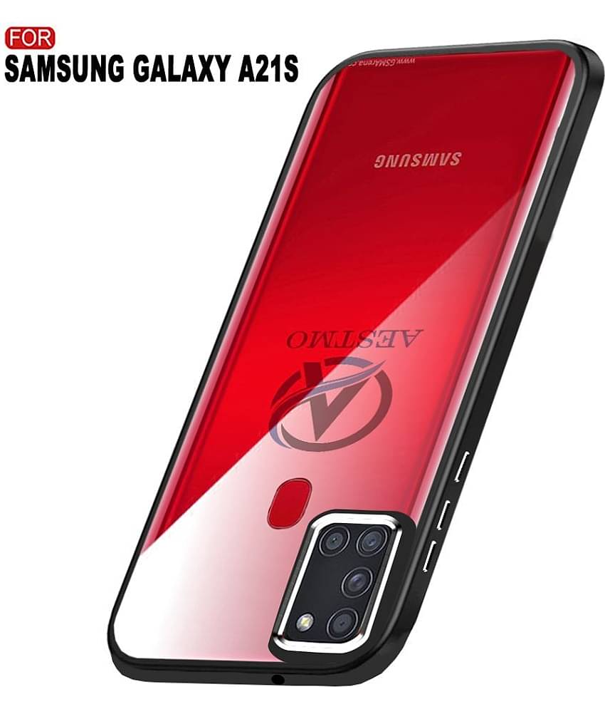 AESTMO - Transparent Polycarbonate Plain Cases Compatible For Samsung Galaxy A21S ( Pack of 1 )