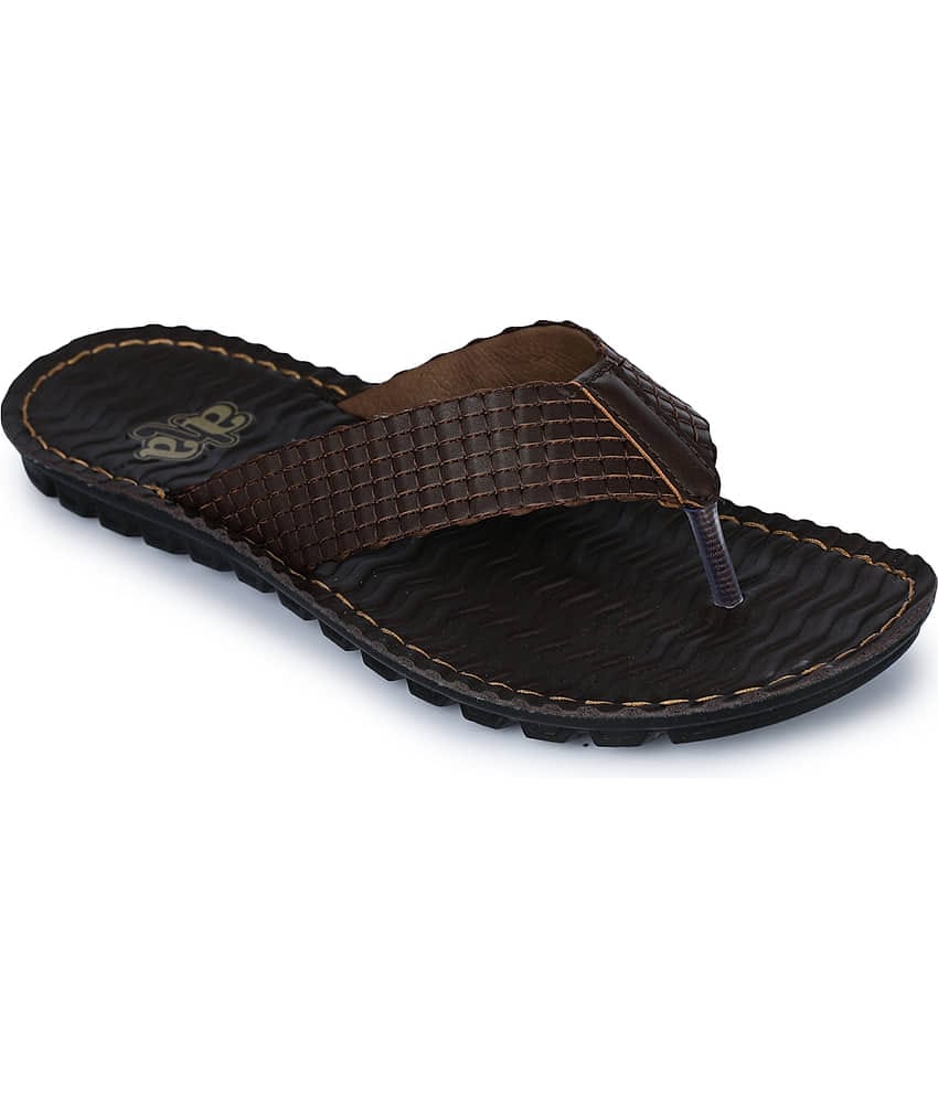Liberty - Brown  Synthetic Thong Flip Flop