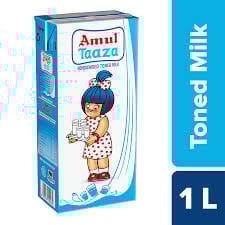 Amul Taaza Fresh Toned Milk 1 LITRE