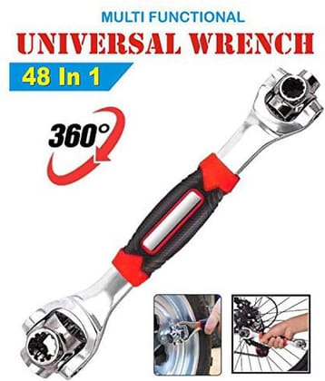 48-in-1 Universal Socket Wrench Hand Tools with 360 Degree 6-Point Universal Wrench for Furniture, Car, Bike, Auto