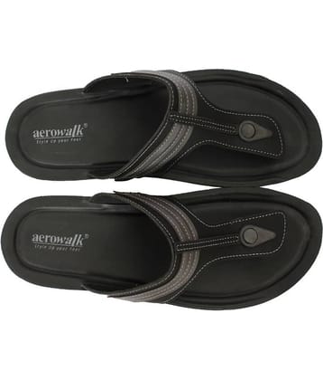 Aerowalk - Black Men's Leather Slipper