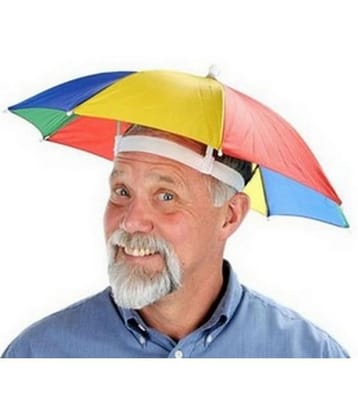 Infispace Headwear Cap Umbrella Multi Color Soft Durable, Adjustable Elastic, (21) Size Fits All Ages Plastic Hat Cap Umbrella for Kids, Men/Women and Adults Rain Protection Headwear Hat Umb