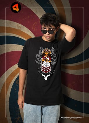 Dosshobhuja oversize graphic tshirt  | BENGALI GRAPHICS TSHIRT |-black / Small