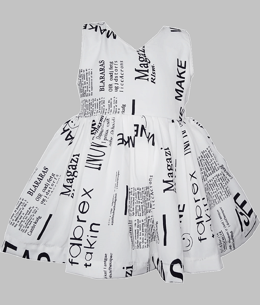 harshvardhanmart.com Crepe A-line Dress For Girls ( Pack of 1 , White )