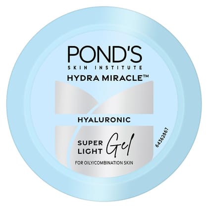 POND'S Super Light Gel Oil Free Face Moisturizer 50 g | With Hyaluronic Acid & Vitamin E for Fresh Glowing Skin & 24 hr Hydration - Daily Use POND'S Super Light Gel Oil Free Face Moisturizer 50 g | With Hyaluronic Acid & Vitamin E for Fresh Glowing Skin 