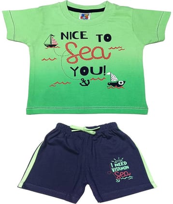 Kideon Pack of 1 Baby Boys 100% Cotton T-Shirt & Shorts ( Gold )