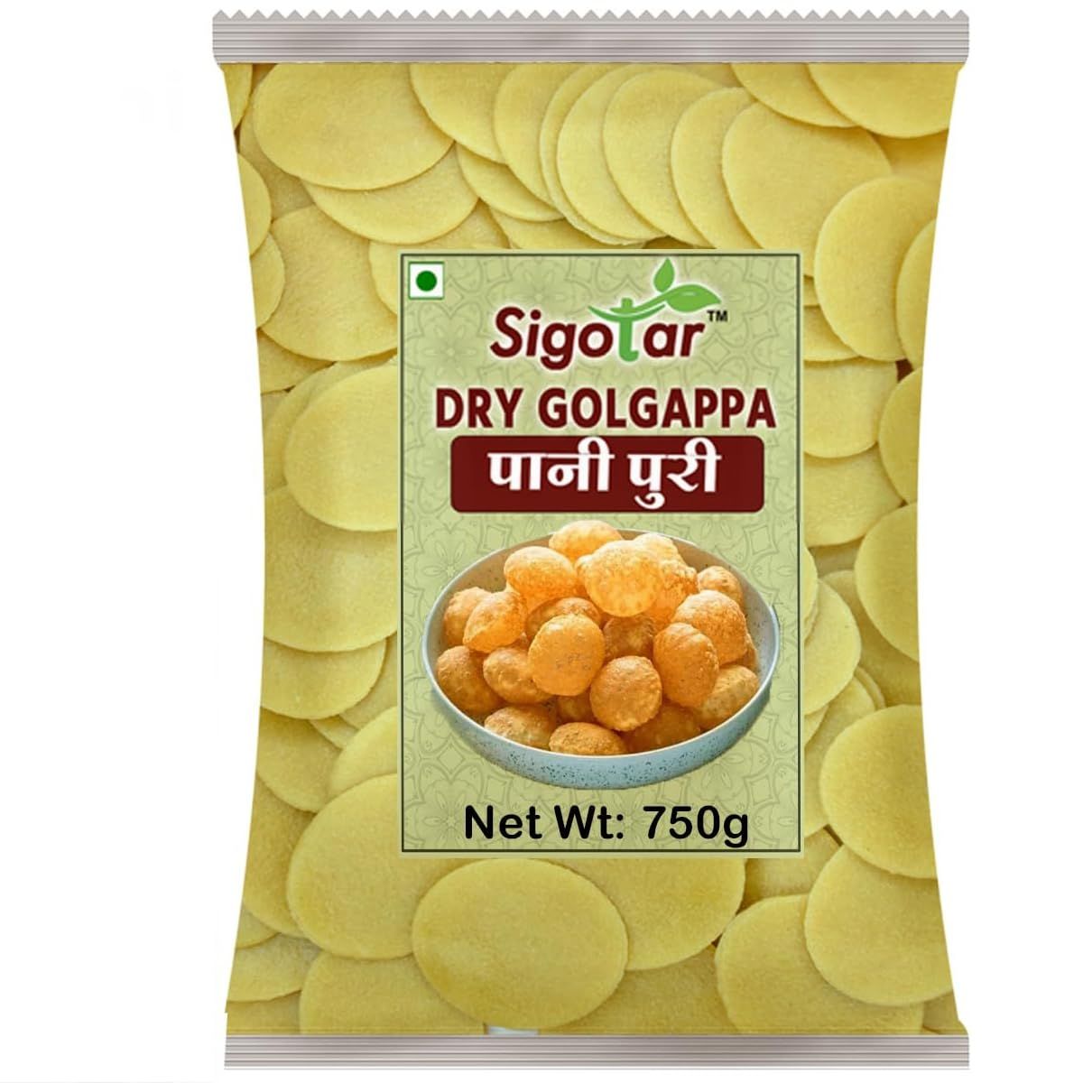 Ready to Fry Dry Golgappa (Oval Papad),750g + 2 Free Pani masala