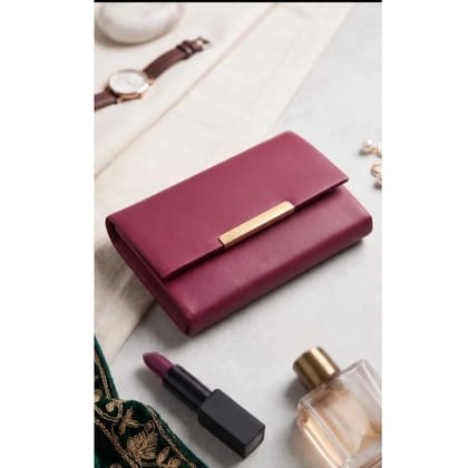 Women's Stylish PU Leather Clutch Wallet with Multiple Card Slots and Zip Closure | Party & Casual Use | Maroon Women's Stylish PU Leather Clutch Wallet with Multiple Card Slots and Zip Closure | Party & Casual Use | Maroon