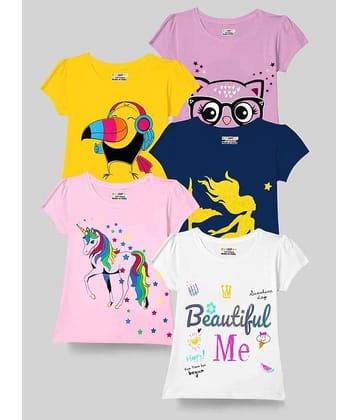 Kuchipoo Pack of 5 Girls Cotton Blend Top ( Multicolor3 )