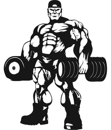Asmi Collection Body Builder Wrestler Wall Stickers for Gym Sticker ( 60 x 48 cms )
