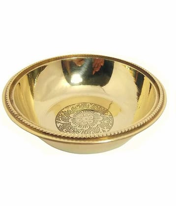A & H ENTERPRISES - Sweet Dish Bowl / Halwa Plate Brass Serving Bowl 100 mL ( Set of 1 )