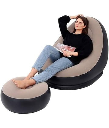 QitmirMKT Inflatable Lounge Set with Electric Pump (Mix Color) 1 Seater Faux Leather Sofa Cover ( Pack of 1 )