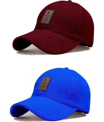 Alamos Pack of 2 Cotton Men's Cap ( Maroon )