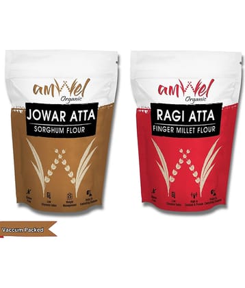 Amwel Jowar Atta 450g + Ragi Atta 450g 900 gm Pack of 2
