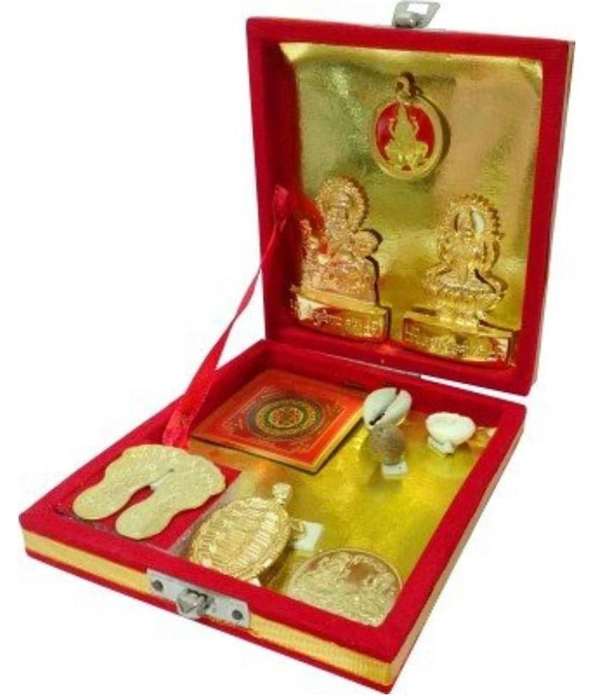 only 4 you Yellow Brass Shri Kuber Dhan Laxmi Varsha Yantra -Set of 10