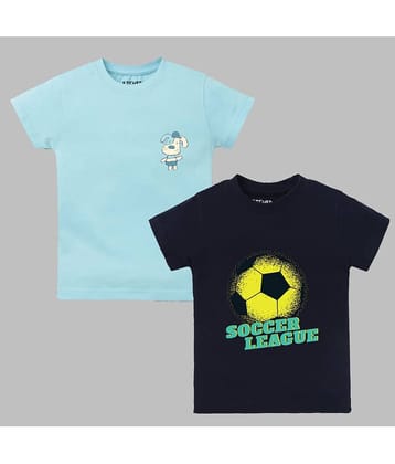 ETCHED DESIGN Pack of 1 Boys Cotton T-Shirt ( Multicolor )