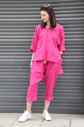 Fuchsia Cotton Coord Set-M