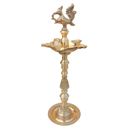 Brass Table Decor Mahabharat Oil Lamp, Deepak  - Traditional Deepak for Puja Room, Height : 19 Inch (FMAS686 B)