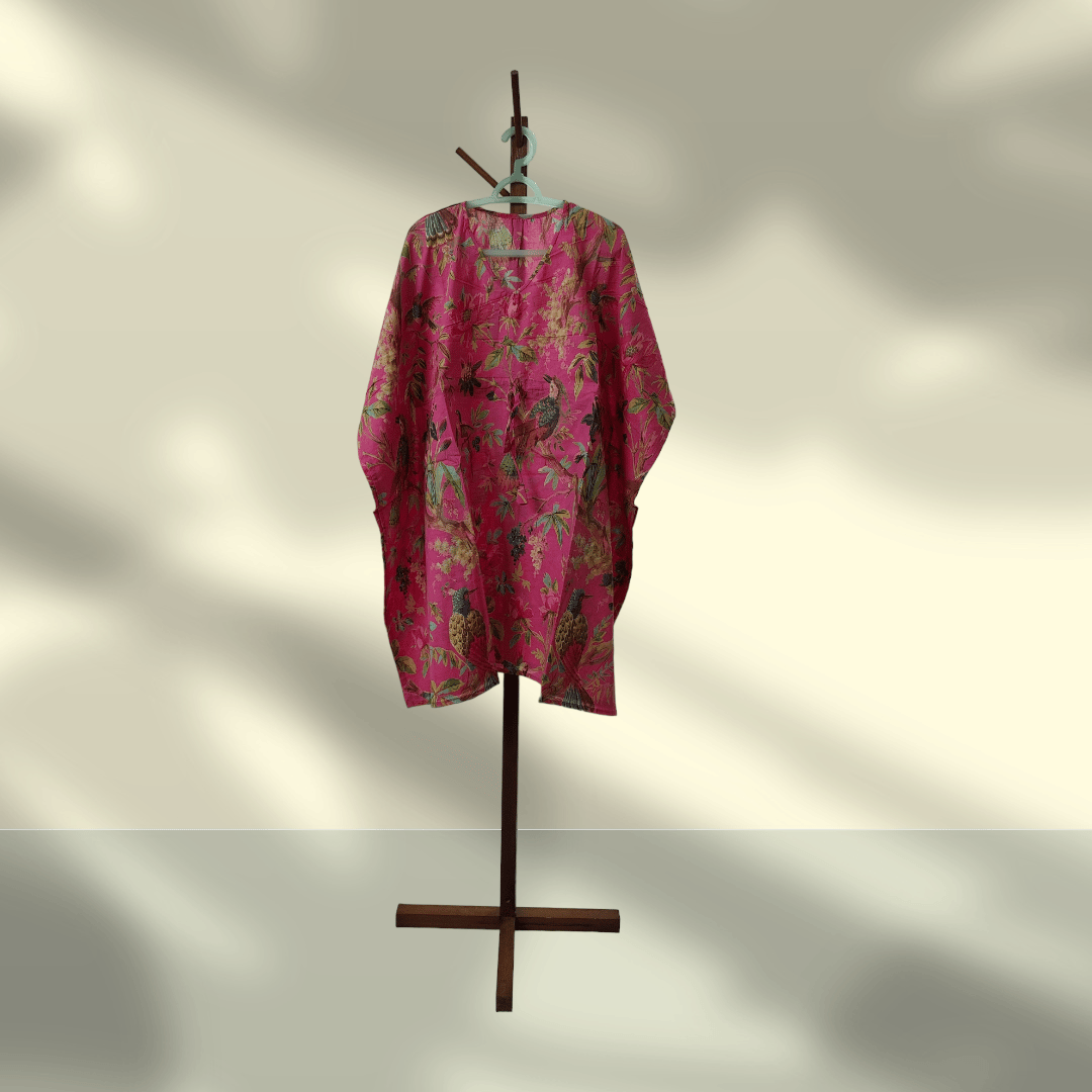 Cambric Kaftan for Summer paradise pink