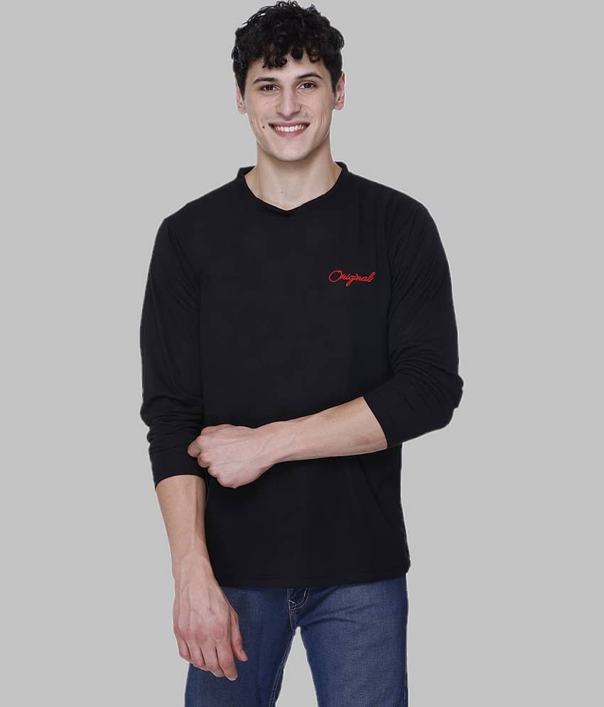 HVBK - Black Cotton Blend Regular Fit Men's T-Shirt ( Pack of 1 )