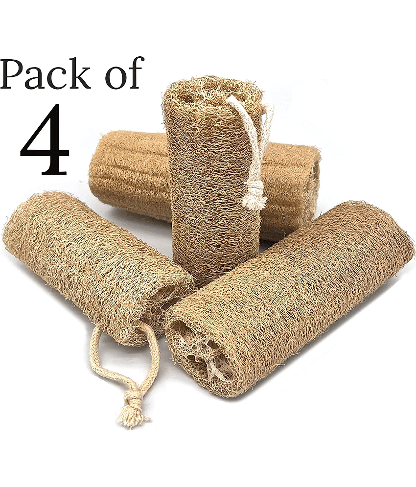 SS520 Natural Loofah Pack Of 4 Body Scrubber Loofah Yellow