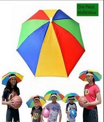 Infispace Headwear Cap Umbrella Multi Color Soft Durable, Adjustable Elastic, (21) Size Fits All Ages Plastic Hat Cap Umbrella for Kids, Men/Women and Adults Rain Protection Headwear Hat Umb