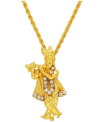 NIKI ART  Lord Krishna Religious God Pendant with Chain, Locket Necklace Templ