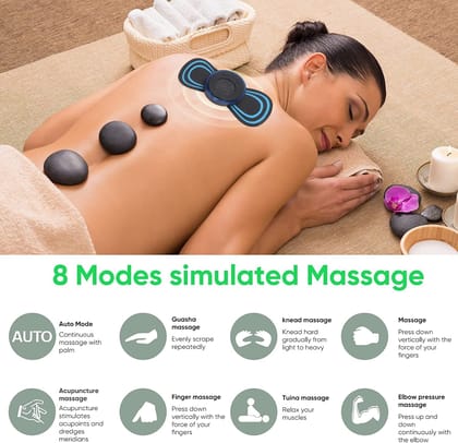 EMS Electric Muscle Stimulator – Portable Pain Relief & Muscle Relaxation Device | TENS EMS Therapy Massager for Back, Neck, Shoulder & Body Recovery