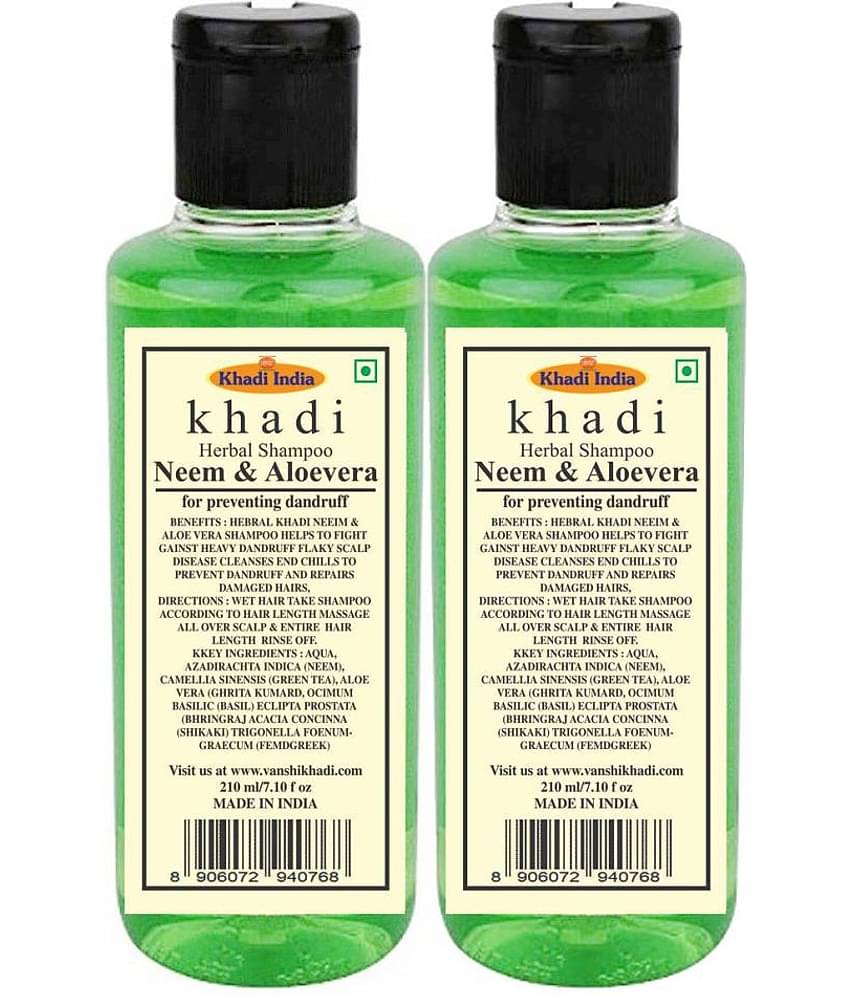 Khadi Herbal Neem & Aloevera Shampoo 420 mL Pack of 2