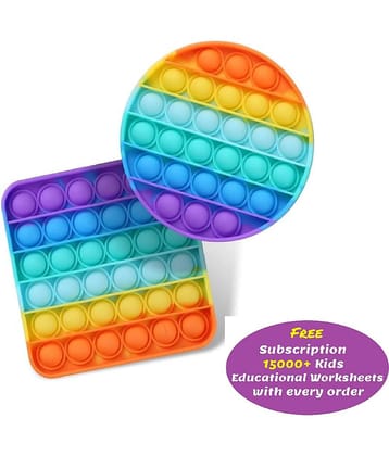 Pop It Fidget Toy Set popit Game Stress Relief for Adults, pop its pop it Set Gifts for Girls, Boys, Kids Adults, Poppet for Kids, pop up poppits Toy (Assorted Any 2 Pop up Toys) (Free subscription of kids Educational worksheets)