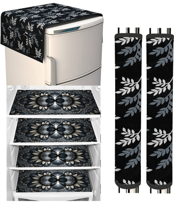 Shaphio Set Of 7 Pvc Black Fridge Top Cover, Fridge Cover