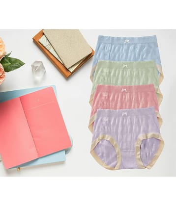 Flenzy Pack of 4 Nylon Hipster For Women ( Multicolor10 )