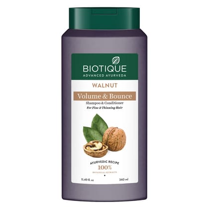 Biotique Bio Walnut Bark Volumizing Shampoo For Fine & Thinning Hair, 340 Ml