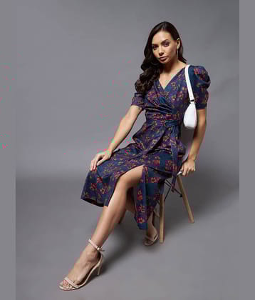 Miss Chase Women Polyester Printed Side Slit Dress ( Multi Color )