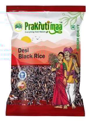 Prakrutimaa Black Traditional Rice (1Kg) | Heirloom Black Rice