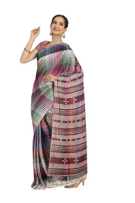 Kala Cotton Bhujodi Check Saree with Blouse