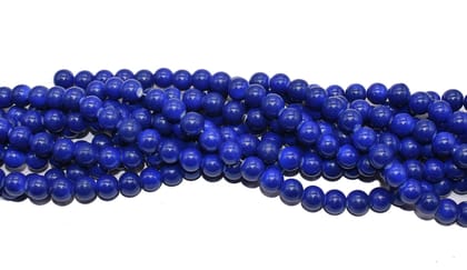 Blue Round Painted Glass Beads For Jewelry Making , 10 MM , (BWGB-319) Sold By Per String of Approx 80 Pcs-Per String of Approx 80 PCS (120 Gram) / Blue / 10 MM