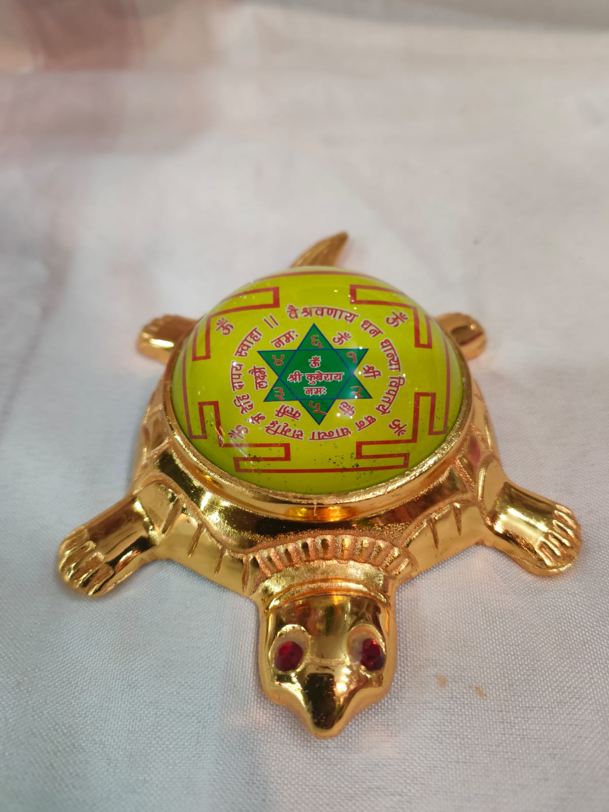 Tortoise shri yantra in metal