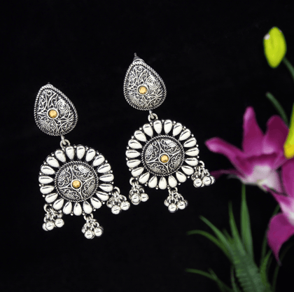 Antique Gold/Silver Plated Floral Trendy Drop Earring- AER 3199