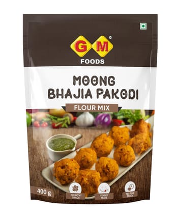 GM Foods Moong Dal Pakodi 400g | Instant Bhajia & Pakodi Mix for Breakfast | Crispy, Crunchy & Spicy Indian Snack | Ready to Cook | Made with Natural Ingredients | No Preservatives