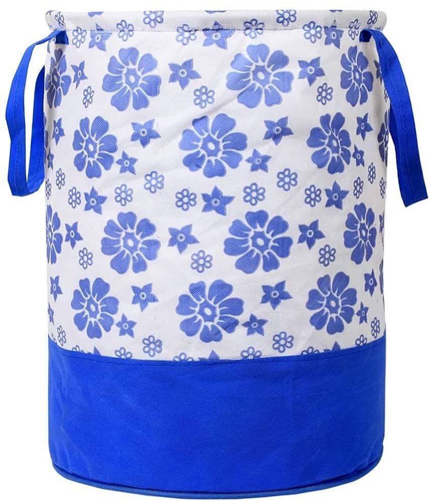 45L Foldable Storage Box Laundry Bag for Cloth, Toy Storage Handle,Blue (1U)