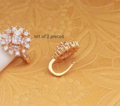 U-Shape Nose Stud With Nuggets - Pack of 2