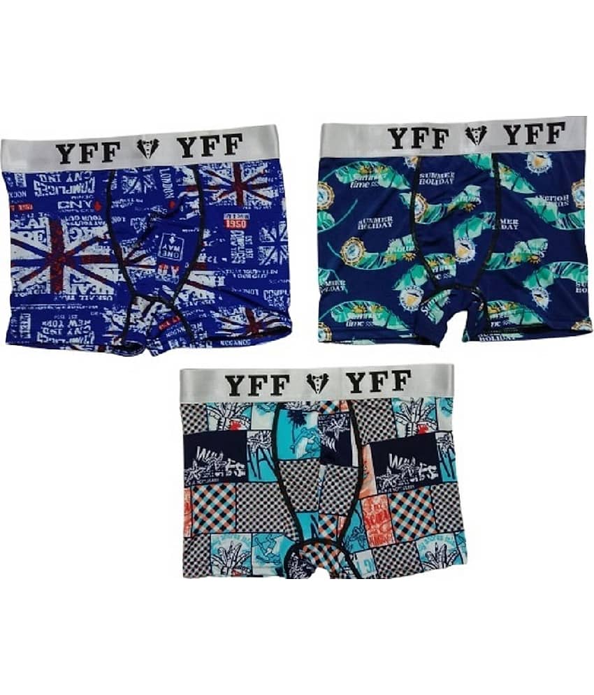 PUSHPADANT FASHION WEAR Pack of 3 Nylon Trunks For Men's ( Multicolor )