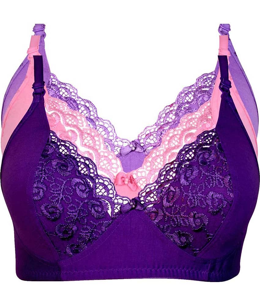 Kiran Enterprises Cotton Push Up Bra - Purple