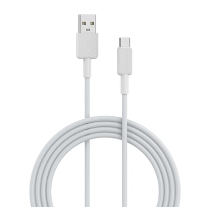 Portronics Konnect Link- 3A USB to Type C Cable Durable TPE Cable, Fast Charging & Data Sync, 1 Meter Portable Cable - White