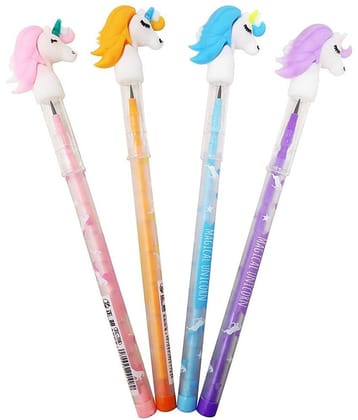 Jellify Beautiful Designer Full Unicorn Pack of 12 Pencils mix design Multicolor.