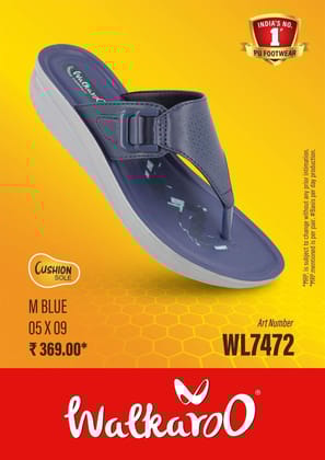 Walkaroo WL7472 Metal Blue L No 7 Ladies Slipper